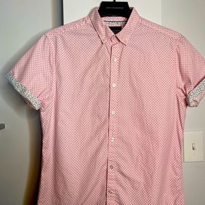 Denim & Flower Pink Short Sleeve Oxford